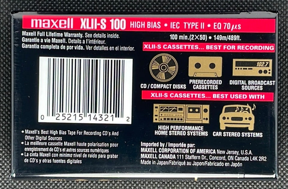 Sealed Maxell XLII-S 100 Minute Audio Cassette Tape Black Magnetite High  Bias