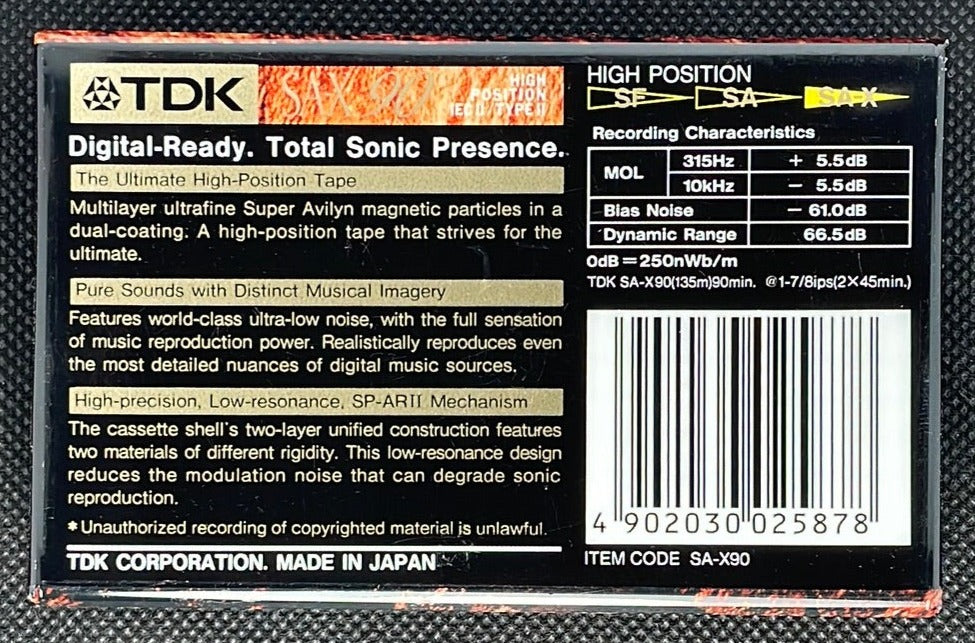 TDK SA-X 1996 - US - Blank Cassette Tape - New Sealed