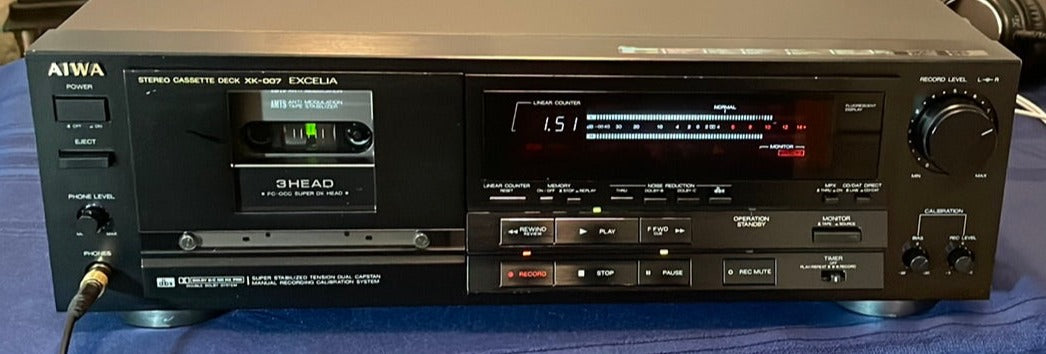 ジャンク EXCELIA/AIWA ステレオカセットデッキ XK-007 (1205BI)8AM-1